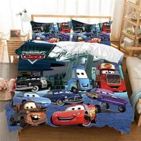Lightning Mcqueen Bedding Sets Cartoon Cars Duvet Cover Boy Children Bedclothes Bed Linen Gift Cars Theme Quilt Cover EU Single(135*200cm)3pcs black