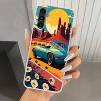 Classic Vintage Old Retro Car Phone Case for Samsung Galaxy A17 A16 A37 A26 A36 A57 A56 A15 A25 A35 A55 A14 A24 A34 A54 A13 A23 Samsung A16 blue