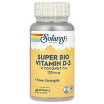 Solaray Super Bio Vitamin D-3 5000IU Softgels 120 Counts 120 pcs - 1 ea