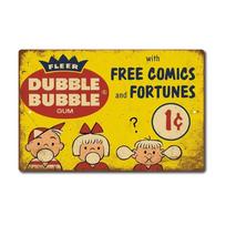 DORA Tin Sign Vintage Retro Metal Tin Sign  Double Bubble Gum Decor x Inch 20x30cm（7.8x11.8inch）