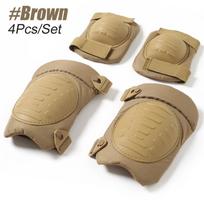 Professional Adjustable Knee & Elbow Pad 4 Pcs Sports Military Knee Elbow Protector Adult Tactical Hunting Combat Protective Set ruda