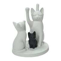 Yousheng Cute Cat Family Figurine, 3D Printed Cat Parents And Kitten Sculpture, Modern Tabletop Cat Ornament, Gift for Cat Lovers balta