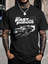 The Fast and Furious Car Print T Shirt Four Seasons Casual Outing Pure Cotton Short Sleeved T S XXL black