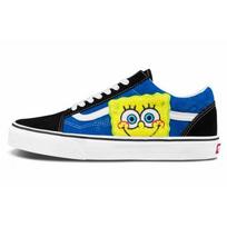 SpongeBob SquarePants x Vans Old Skool Batai su šypsenėlės pleistru Unisex Mėlyni Juodi VN0A38G19XD 36.5 blue