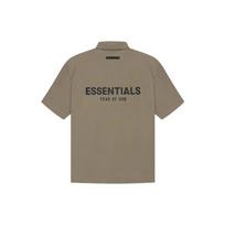 Fear of God Essentials SS21 Short Sleeve Polo With Back Logo Unisex Tops Taupe FOG-SS21-550 XS gray