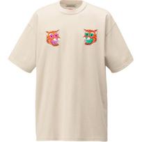 Onitsuka Tiger Printed Round Neck Pullover Comfortable Short Sleeve T-Shirt Unisex Tops Beige 2183B303-200 XL white