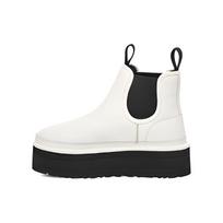 UGG Leather Casual Comfortable Thick Sole Short Chelsea Boots Women boots Pebble-White 1130533-PDWH 40 white