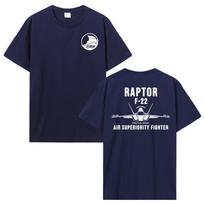 New Cotton O-Neck T-shirt USAF Raptor F-22 Superior Fighter Graphic T Shirt Unisex Tops Tees Streetwear Casual  Fashion T Shirt S black