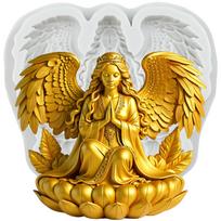 Angel Silicone Molds Lotus Platform Angel Fondant Mold Cake Decorating Tools Cupcake Topper Candy Chocolate Gumpaste Mold pilka spalva