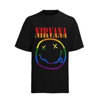 Nirvana Rainbow Colors LGPT Smiley Kurt Cobain Concert Men's T-Shirt Mens Womens Tees Top  Tops Tee S-XXXL 2XL black