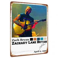 Zach Bryan portretas Metalinė sienos meno dekoracija Amerikos kantri muzikos atlikėjas Gitaristas Gerbėjams 20x30cm（7.8x11.8inch） blue