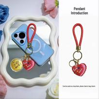 Gold 999 Phone Charm Pixiu Keychain: Lucky Ornament Gift