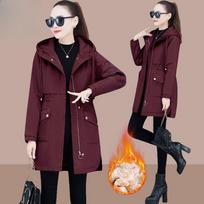 Winter Quilted Cotton Clothes Women's Korean Loose Jacket 2023 Hooded Thick Padded Jacket Fashion Padded Coat Female Parka XS fuksija