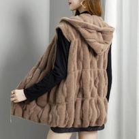 Hooded Vest Zipper Cardigan Women's Autumn and Winter Fashion Vest 3XL kupranugaris