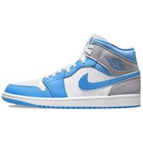 Air Jordan 1 Mid SE University Blue Men Sneakers White Wolf-Grey DX9276-100 44 gray