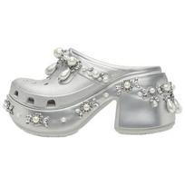 SIMONE ROCHA x Crocs Lightweight Foot Pull-On EVA Anti-Abrasion Toe Slippers Women's Silver 38-39 sidabras