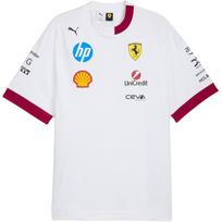 Puma X Ferrari Scuderia Madingi Patogūs Minkšti Trumpomis Rankovėmis Marškinėliai Vyriški Viršutiniai Drabužiai Balti 71357102 2XL