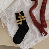 Korean Women's Dachshund Cartoon Mid-Tube Socks - Cute, Versatile, Sweat-Absorbent for Autumn/Winter One Size