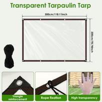 Chicken Coop Cover Transparent Tarpaulin Outdoor Garden Waterproof Run Tarp with Rope Reinforced Edges Chicken Coop Porch Canopy 1Pc black
