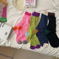 Thin Socks Women's Tube Socks Internet Celebrity Color Matching Trendy Socks Hollow Pink Socks One size fits all rožinė
