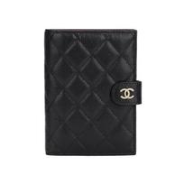 Chanel 24K Klasikinis Dvigubo C Logotipo Dygsniuotas Blizgus Grūdėtas Veršio Odos Paso Laikiklis Mažas Moteriški Aksesuarai Juodas AP3791-B10583-C3905 Gift Set(Basic Set+Box+Shopping Bag)
