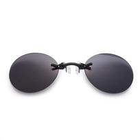 Clip on Nose Goggles Men Circular Rimless Matrix Morpheus Sun Eyeglasses Mini Frameless Vintage Male Eyeglasses UV Protection 400 Goggles