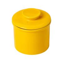 Cheese Cup Ceramic French Butter Crock with Lid Solid Color Butter Cup Household Sealed Butter Storage Container Bread geltona