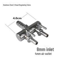 Aquarium Oxygen Pump Splitter: Stainless Steel & Nickel-Plated Copper Fish Tank Flow Control Valve gray