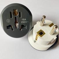 1Pcs Eu Plug Adapter Universal 16A Usto Eu Converter Socket Au Us Uk Cn To Eu gray