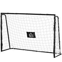 Futbolo vartai futbolo narvas metalinis rėmas PE tinklo kuoliukai & įrankis pridedamas dim. 186L x 62W x 123H cm juoda balta 186 x 62 x 123 cm