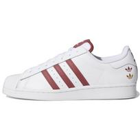 adidas Superstar White Quiet Crimson Unisex sportbačiai, debesų baltumo ir aukso folijos, GY0976 44⅔ brown