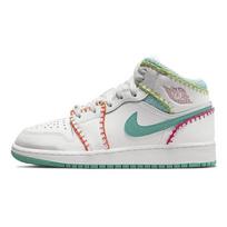 Air Jordan 1 Mid SE GS Daugiaspalviai megzti vaikiški kedai Balti Washed-Teal Rush-Pink DM6218-100 38 white
