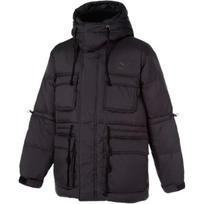 PUMA Solid Color Hooded Logo Print Jacket Unisex Jacket Black 932542-01 L black
