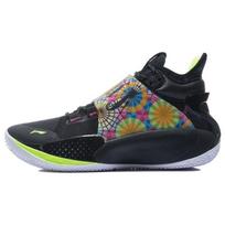 Li Ning Sonic 9 Notre Dame Rebound Wear-Resistant Mid-Top Basketball Shoes Men basketball shoes Black ABAR011-6 39⅔ gray