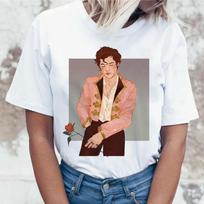 „Harry Styles“ mados marškinėliai „Moterys elgiasi su žmonėmis linksmai Harajuku marškinėliai Ullzang 90s Graphic“ M balta