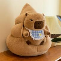 New Cute Daba Nest Bib Capybara Doll Kapibala Spoof Plush Toys Bestie Birthday Gift for Bestie 40 cm (0.6 kg) beige