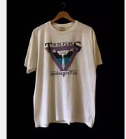 Vintage 1992 Twin Peaks Tshirt, White Short Sleeve Unisex Tshirt Reprint L gray