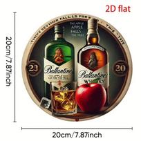 Vintage Ballantine Whisky Metal Sign Retro Bar Wall Decor 8 Inch Circular Tin Art įvairiaspalvis