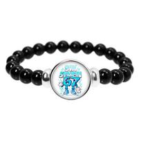 Six Seven 67 Beaded Bracelet Souvenir Presents Brainrot Meme Elastic Bead Bracelet Wristband Children Jewelry Accessories black