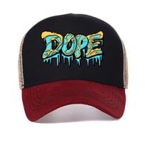 DOPE letter printed cap Summer men's casual fashionable creative baseball cap women's mesh Breathable snapback hat trucker hats Adjustable raudona
