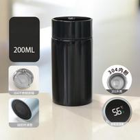 Išmanus mini kišeninis termosas 200 ml su temperatūros ekranu, vandens butelis, nerūdijančio plieno vakuuminės kolbos, termosai su filtru 200ml juoda