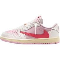 Travis Scott x Air Jordan 1 Retro Low OG PS Sail Tropical Pink Vaikų sportbačiai Tropical-Pink-Shy-Pink-Muslin IQ7605-101 33.5