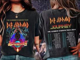2024 Def Leppard And Journey Summer Stadium Tour T-Shirt unisex S-5XL XXXL brown