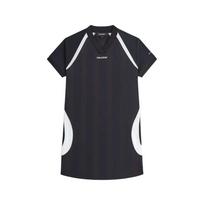 Kith X Taylormade Collaboration SS24 Color Block Brand Logo Fashion V-Neck Pullover Short Sleeve Dress Women dresses Black KHW080067-001 S