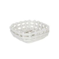 Rankų darbo keramikos pintas vaisių krepšelis & Užkandžių padėklas Small Basket (White) white