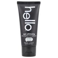 Sveiki, Aktyvuotos anglies Epic balinantis dantų pastos su fluoru, vėsia mėta ir kokosų aliejumi, 4,0 oz (113 g) black
