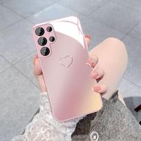 Love Is Suitable for Samsung S24ULTRA Mobile Phone Case S23 Girls S22 Metal A52 Full Inclusive S23FE Glass Case Samsung S22
