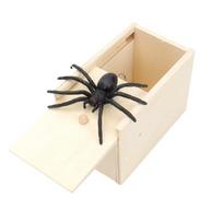 Wooden Funny Prank Trick Practical Joke Home Office Scare Toy Box Gag Spider Kid Parents Friend Play Joke Gift Surprising OneSize