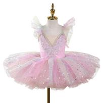 Blizganti vaikų baleto suknelė Moderni princesės suknelė Madingas baleto tutu Šokis 120CM rožinė