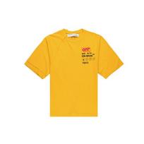 Off-White Industrial Y013 Short-Sleeve Recon Tee Yellow/Black Men Tops OMAA078F191850166010 M orange